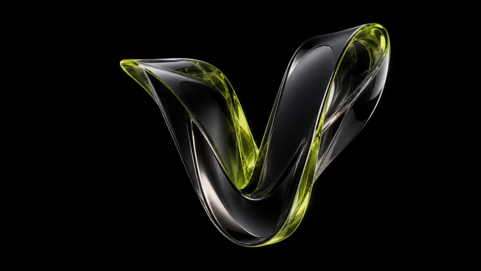 Escultura tridimensional em forma de V
